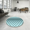 thumbnail image 4 of Ahgly Company Machine Washable Indoor Rectangle Transitional Electric Blue Area Rugs, 5' x 7', 4 of 7