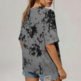 thumbnail image 3 of Uootdi Women's Tees Round Neck Short Sleeve Tie Dye Print Solid Casual Tops Daily Wear Style Soft Stretchy Loose Fit Shirts Gift, 3 of 9