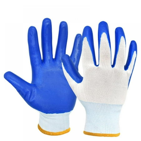 

12 Pairs Medium Rubber Latex Double Coated Work Gloves for Construction gardening gloves heavy duty Cotton Blend