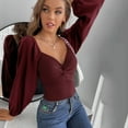 thumbnail image 4 of Pompotops Women Fashion V-neck Pullover All-in-one Tight Sexy Solid Color One-Piece, 4 of 6