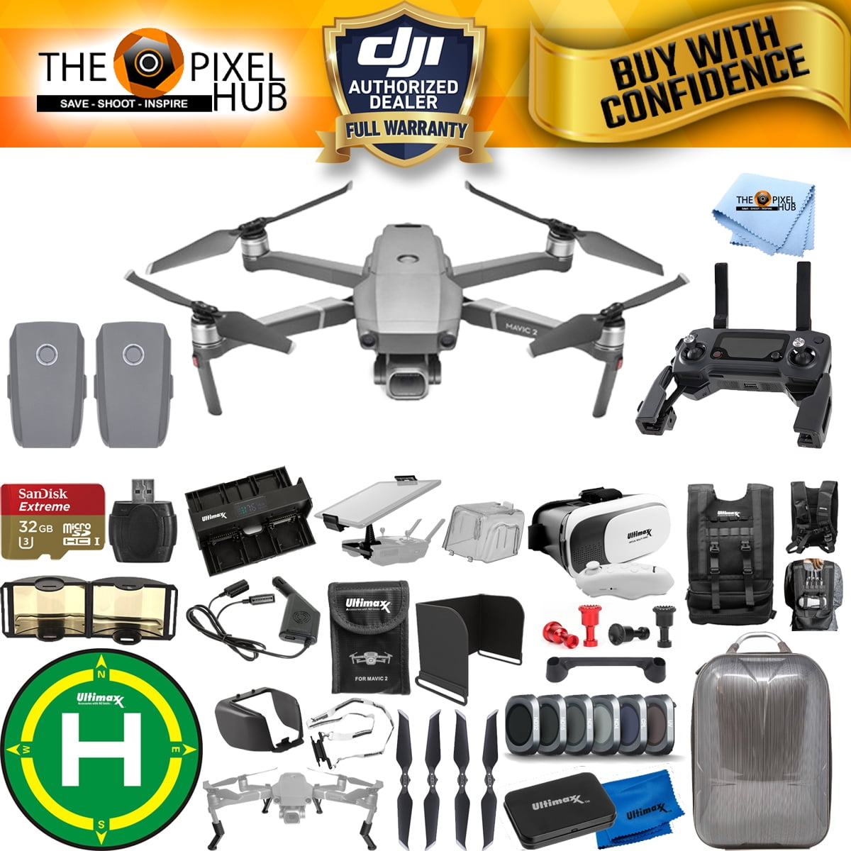 Dji Mavic 2 Pro 2 Battery Total Mega Accessory Bundle With