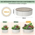thumbnail image 4 of Kit de 2 Camas de Jardín Elevadas Redondas – 4x4x1 Pie – Acero Galvanizado – Macetero Resistente – Hierbas, Vegetales y Flores – Beige – Garvee, 4 of 9