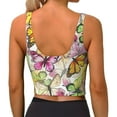 thumbnail image 4 of Uemuo Butterflies2 Pattern Women's Sports Bra - High Impact Support, Breathable, and Comfortable Athletic Bra for Running, Yoga, and Workouts, 4 of 9