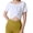 #052-White, variant on Women's Solid Color Twist Front Short Sleeve Crop Tops, Crew Neck Yoga Blouse for Workout & Daily Wear Gifts