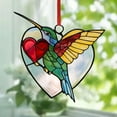 thumbnail image 4 of Hummingbird Stained Glass Birds Window Hangings, DELESYS Stained Glass Decorations, Bird Suncatcher for Window Decor Hummingbird Gifts for Mom,Bird Lovers, 4 of 6