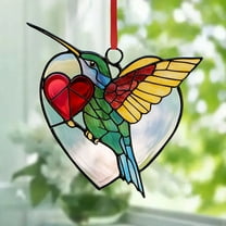 Mlkoz Room Decor, One Day Hummingbird Stained Glass Window Pendant, Men Gifts