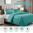 thumbnail image 5 of Superior Cotton Blend 600 Thread Count Duvet Cover Set, Twin, Teal, 5 of 6