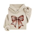 thumbnail image 3 of Football Coquette Bow Hoodie for Women & Teens Game Day Sweatshirt, Sand Hoodie, M, 3 of 8