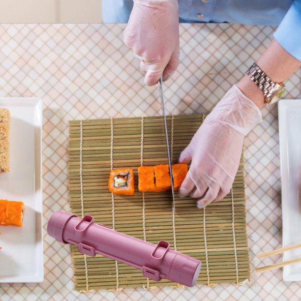 DIY Sushi Mold Riceball Maker Cilindro casero Onigiri Roller Tools (Rosa) JShteea Libre de BPA