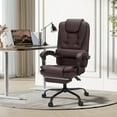 thumbnail image 6 of Hoffree Executive Office Chair Massage and Footrest Ergonomic Computer Desk Chair Reclining High Back Leather Office Chair Lumbar Back Support Swivel Rolling for Home Office Brown, 6 of 9
