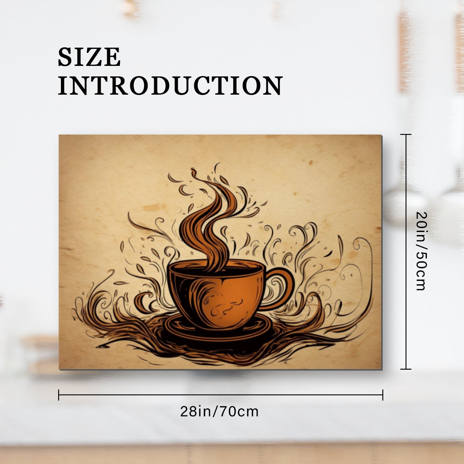 Square Stove Top Covers for Gas Burners, Vintage Coffee Glass Induction Cooktop Protector Mat, Washable Foldable Range Cover for Kitchen RV (28×20 Inch)