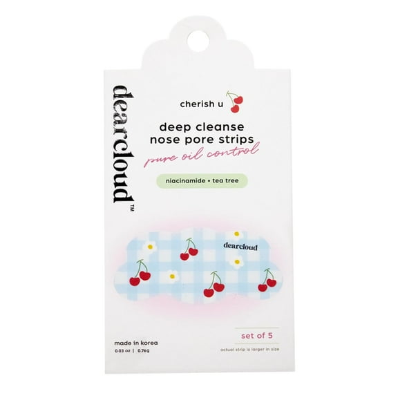 dearcloud Deep Cleanse Nose Pore Strip – Oil Control & Clarifying Skincare – Korean Skincare – Cherish U (5 Pack)