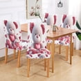 thumbnail image 7 of BZSMCE Chairs Slipcovers Dining Chair Covers Bear Wrapped in Love and Blooms Creative Pattern, 7 of 7