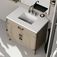 thumbnail image 3 of Grey Oak Single 36 In. W X 22 D Bath Vanity, White Quartz Countertop, 34 Mirror, Faucet, Top, Intriguing, 3 of 6
