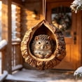 thumbnail image 4 of Woodland Animal Shell Ornaments 2026, Hedgehog Peeking Christmas Ornament, 3D Resin Hanging Decorations for Xmas Tree, Country Christmas Decor and Nature-Inspired Gift, 4 of 6