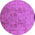 thumbnail image 1 of Ahgly Company Indoor Round Oriental Purple Traditional Area Rugs, 5' Round, 1 of 4