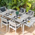 thumbnail image 2 of Grey Farmhouse Table Cloths for 8 Foot Rectangle Tables, Vintage Sunflowers Animals Printed Patio Waterproof Elastic Fitted Tablecloths, Washable Rectangular Table Cover for Camping, 2 of 8
