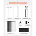 thumbnail image 3 of KFFKFF Adjustable Over-The-Table Rod Stand with Clamps, 13"-42" Height & 28"-98" Length, Metal Table Arch Frame for Balloons and Decorations, Ideal for Weddings, Birthdays, and Holidays, Black, 3 of 9