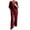 Wine, variant on qolati Summer Pajamas for Women 2 Piece Short Sleeve Sleepwear Top Wide Leg Pant Satin Ladies Pjs Lounge Matching Set Tracksuits Trendy Clothes 2024
