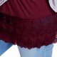 thumbnail image 4 of Gibobby faldas de mezclilla para mujer suelta de encaje en la cintura, falda corta a la moda para mujer(Vino, XL), 4 of 5