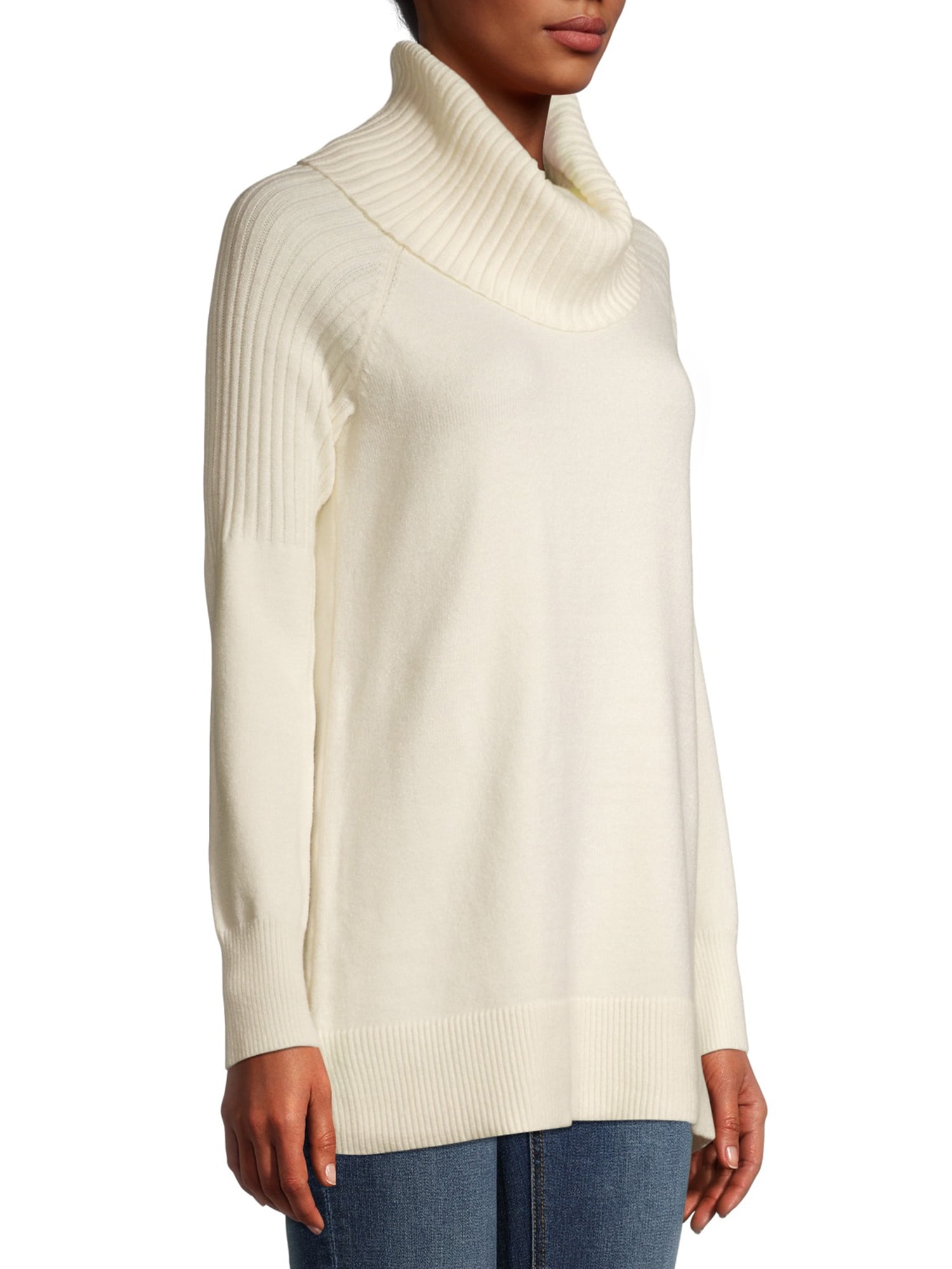 Time and Tru Women's Cowl Neck Tunic Sweater