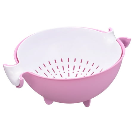 

Uxcell Kitchen Strainer Colander Plastic Food Strainer Vegetable Washing Basket Drain Basket for Pasta Veggies-Pink