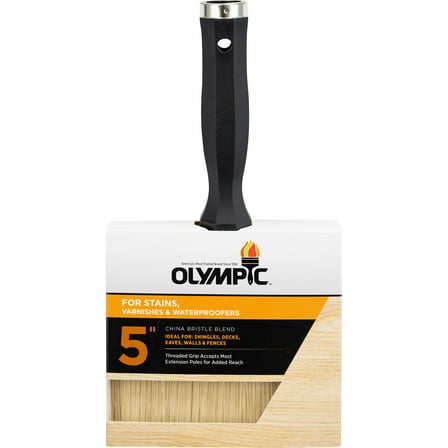 Olympic China Bristle Blend Block Deck Brush for All Stain Types, 5 inch