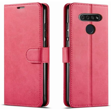 LG Premier Pro Plus/ Harmony 4 Case, Starshop Premium Leather Wallet Pocket Credit Card Slots-Pink