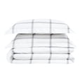 thumbnail image 2 of Truly Soft Printed Windowpane White and Grey Full and Queen 3-Piece Duvet Cover Set, 2 of 5