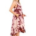 thumbnail image 4 of Sakkas Butterfly Tie Dye Tank Sheath Caftan Mid Length Dress - Beige - One Size, 4 of 5