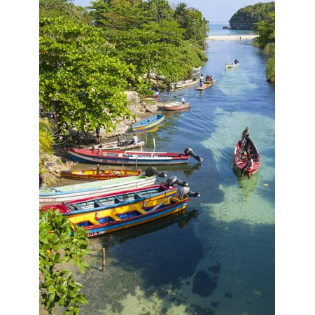 Colourful Fishing Boats on White River, Ocho Rios, St. Ann Parish, Jamaica, Caribbean Print Wall Art By Doug