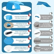 4-6 Person Extra Large Beach Tent, 122x106x87 Inches, Compact Foldable Design (16.9x4“), 360° Ventilation, UV Protection, Sandbags, Side Pockets, Includes Beach Mat, Optimal Stability & Portability