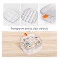 thumbnail image 5 of Organizador de pendientes, cajas de joyería transparentes apilables de 3 capas con tapa, organizador de pendientes de botón, pendiente B blanco transparente, blanco transparente, 5 of 5