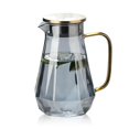 thumbnail image 1 of Ulable jarra de vidrio 1.5 litros,jarra de agua, jarra de vidrio con tapa,Dise&ntilde;o Moderno de Diamante Negro con Tapa de Acero Inoxidable,Hervidor de Vidrio Duradero,Resistente al fr&iacu, 1 of 8