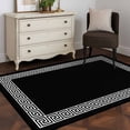 thumbnail image 3 of Black Area Rugs 3x5 ft Greek Chinese Style Border Geometric Washable Rug Non Slip Indoor Carpet Absorbent Floor Mat for Living Room Bedroom Dining Room, 3 of 9