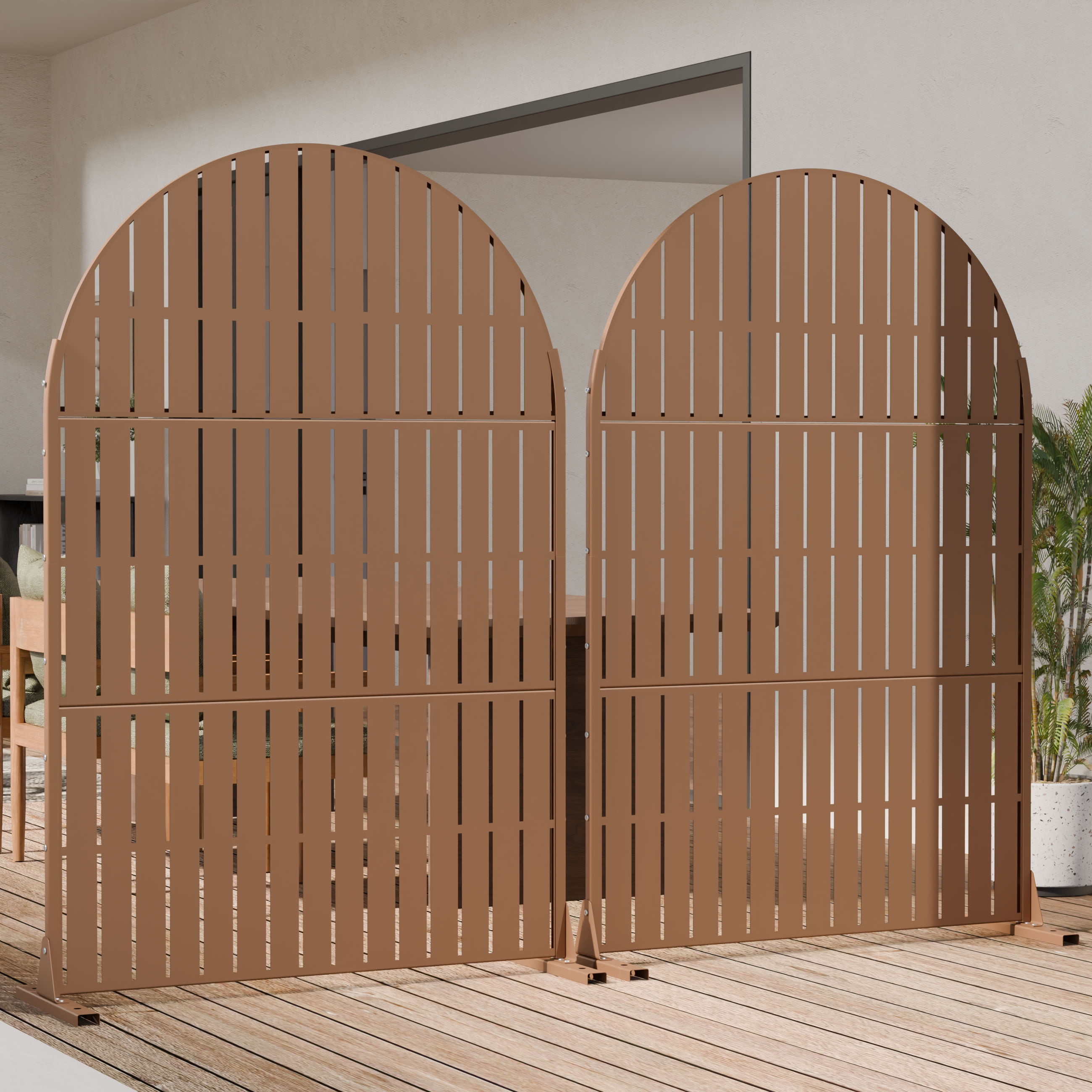 MAYEERTY 72*47in Outdoor Privacy Screen, Sun Block Metal Privacy Fence, Privacy Panel for Patio, Balcony, Backyard, Garden