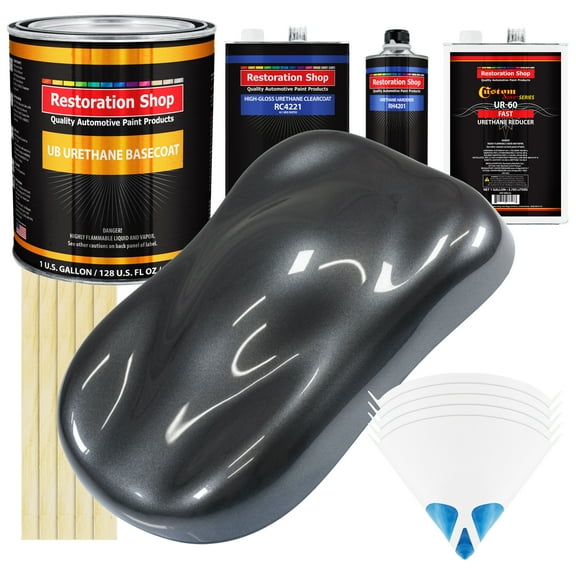 Gunmetal Grey Metallic Gallon Kit URETHANE BASECOAT Car Auto Paint FAST Kit