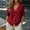 Red, variant on Women's Tops Short Sleeve Summer Plus Size Casual Solid V-Neck Button Cardigan Top