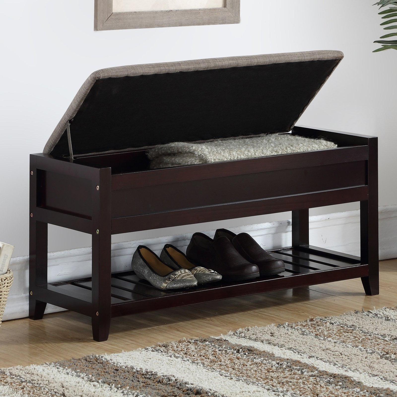 Roundhill furniture roundhill shoe bench hotsell