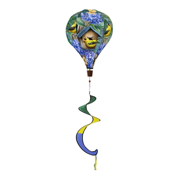 Briarwood Lane Goldfinches and Hydrangeas Hot Air Balloon Spinner