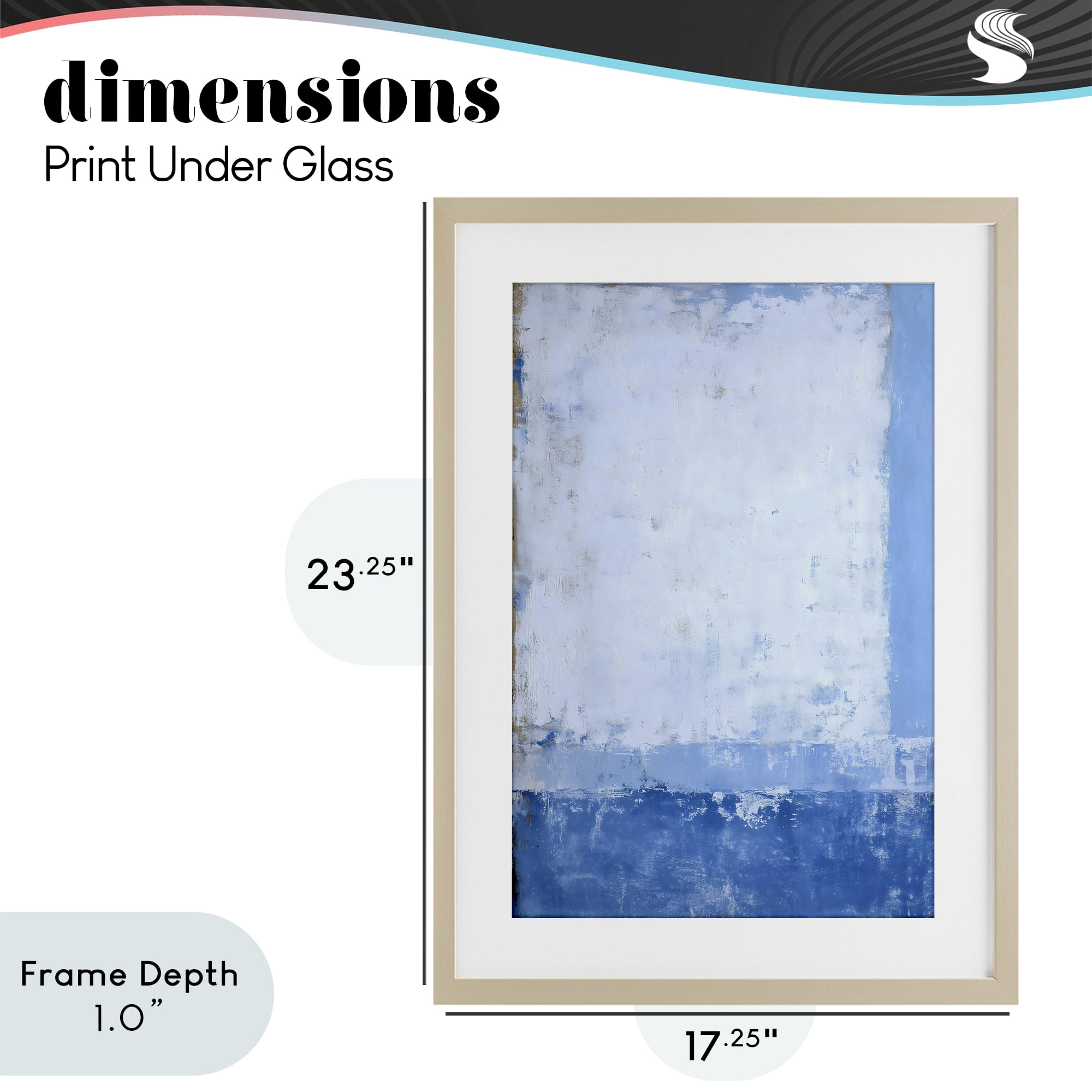 Stupell Industries Blue & White Abstract Birch Framed Print Under Glass, design by Gina Kelly