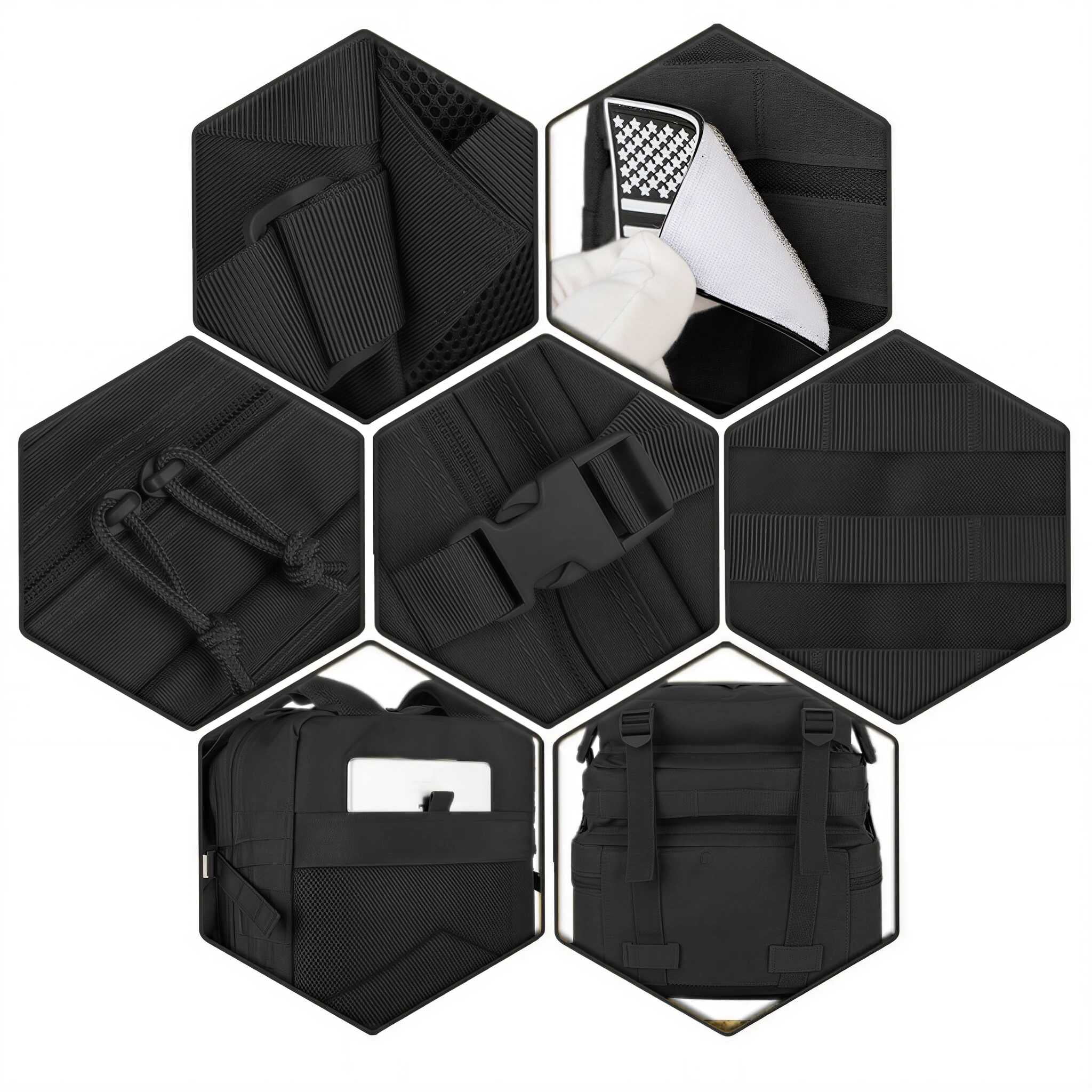 QT&QY 45L Molle Hiking Backpack for Men, Heavy-Duty 900D Outdoor Travel Daypack & Camping Work Bag