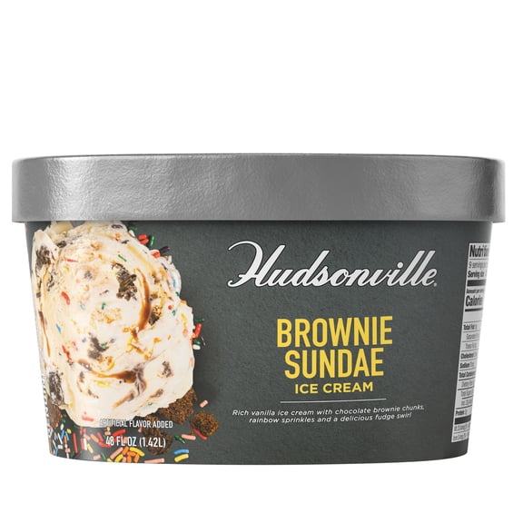 Hudsonville Brownie Sundae Ice Cream, 48 fl oz, 1 Count