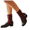 thumbnail image 4 of Lian LifeStyle Girl's 6 Pairs Wool Knee High Crew Socks Size 7-9 (Wine), 4 of 4