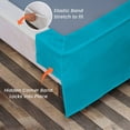 thumbnail image 3 of CCNY Magic Bed Skirt 16 Inch Drop Pleated Pattern With Split Corners Microfiber Bed Skirts (Short - Queen-Turquoise Blue), 3 of 5