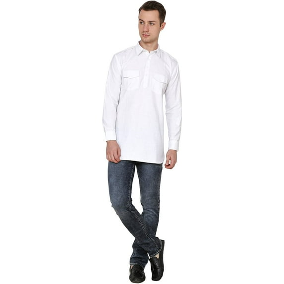 Royal Kurta Men's Linen Kurta White
