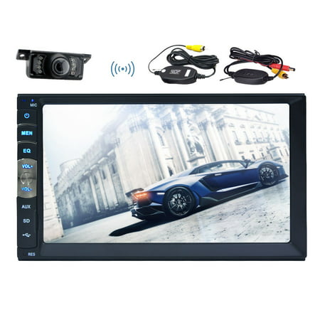 2 Din Car MP5 Player Autoradio Bluetooth Car Stereo In dash video audio Headunit Mirror Link for GPS Navigation APP of Android phones Double Din Car Radio NO-DVD Player + Free Wireless Rear (Best App For Transcribing Audio)