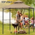thumbnail image 6 of AuraLane 8' x 5' Grill Gazebo Replacement Canopy, Double Tiered Replacement Canopy Roof, Waterproof UV Protected Outdoor Gazebo Cover Replacement for Patio Grill Gazebo, 6 of 7