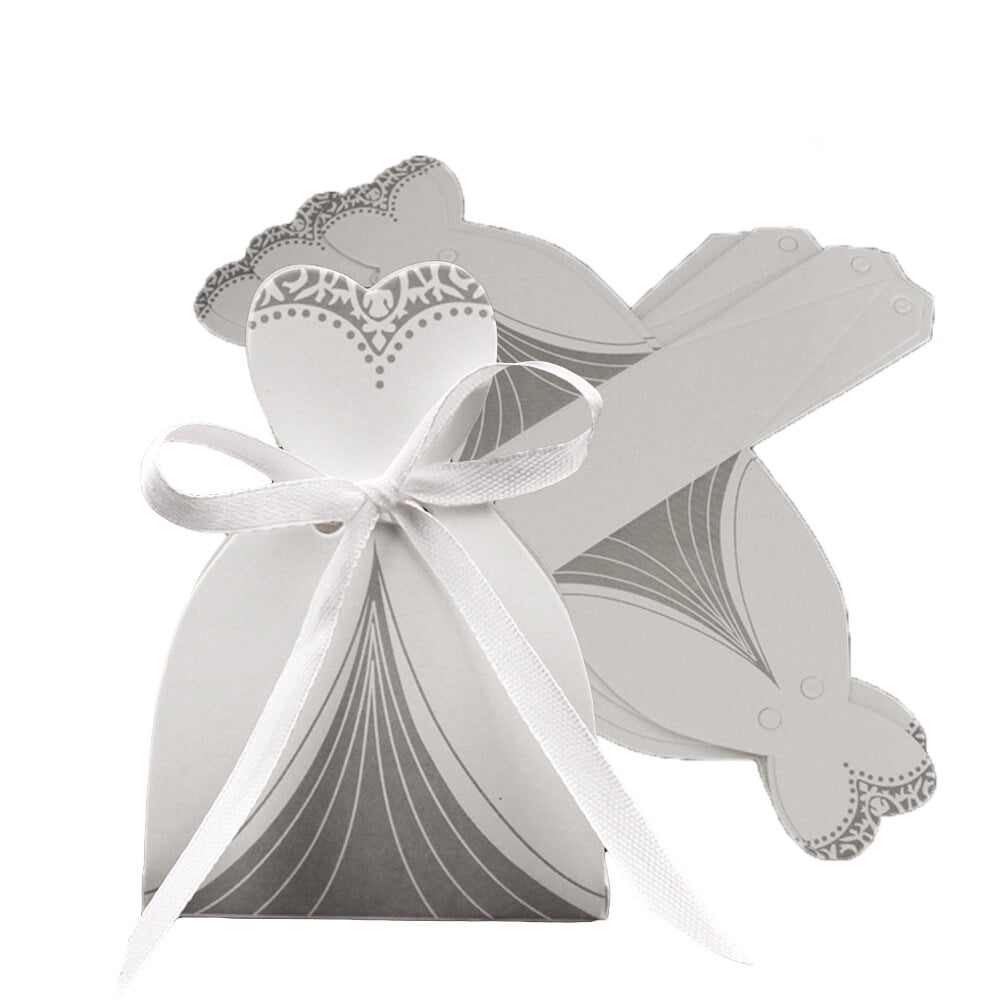 40pcs Conception Créative Boîte de Bonbons Mariée et Marié Robe