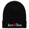 thumbnail image 5 of Born 2 Skate Embroidered 12 Inch Long Knitted Beanie - Black OSFM, 5 of 5